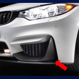 2014-2017 BMW 4-Series (F82) M4 Real Carbon Fiber 2pc Front Bumper Spliter Caps