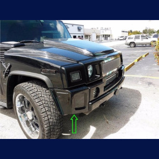 2003-2009 Hummer H2 Sport Box Style 2PC Front Add On Bumper Extensions (1 Set)
