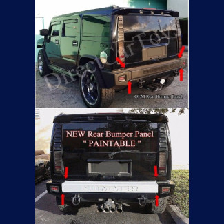 2003-2009 Hummer H2 Factory Style Rear Bumper Center Panel (Extended) PAINTABLE